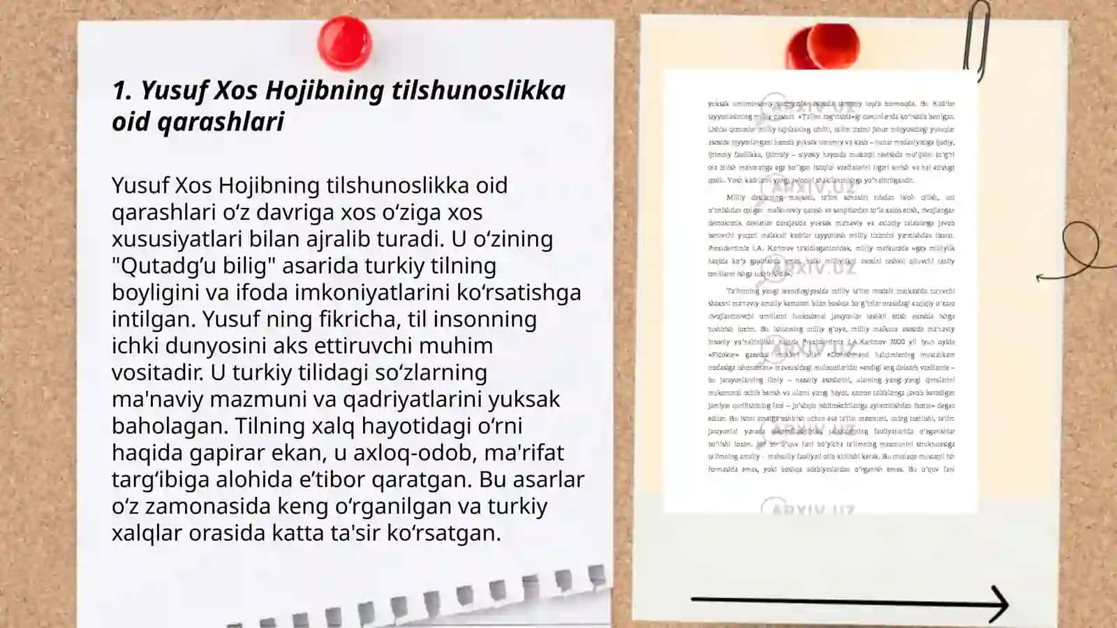 Sharq mutafakkirlarining til shakllanishiga oid qarashlari. (Yusuf Xos Hojib, Koshg'ariy, Navoiy ) 3