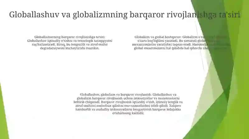 Globallashuv, Globalistika Va Barqaror Taraqqiyot Jarayonlarining Mohiyati 3