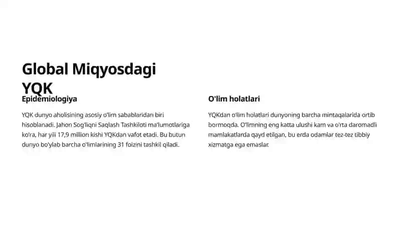 Yurak Qon-Tomir Kasalliklari: Global Statistikasi va Oldini Olish 3