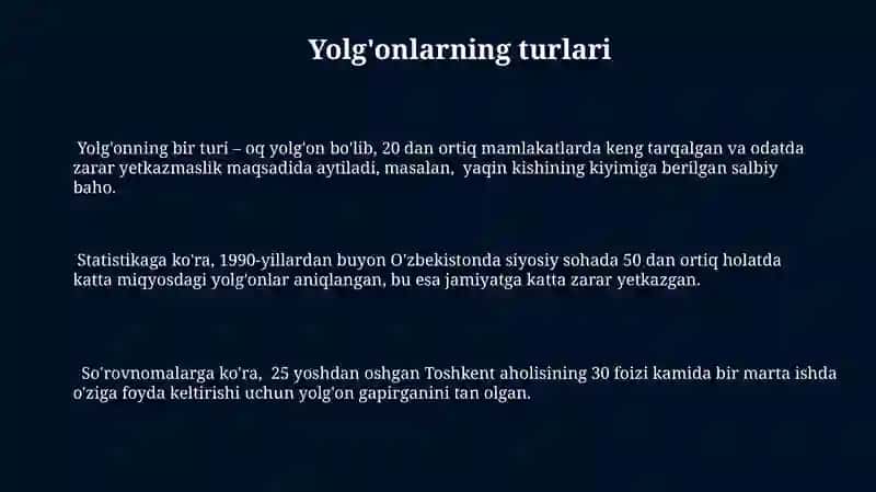 Yolg'onlarning turlari 3
