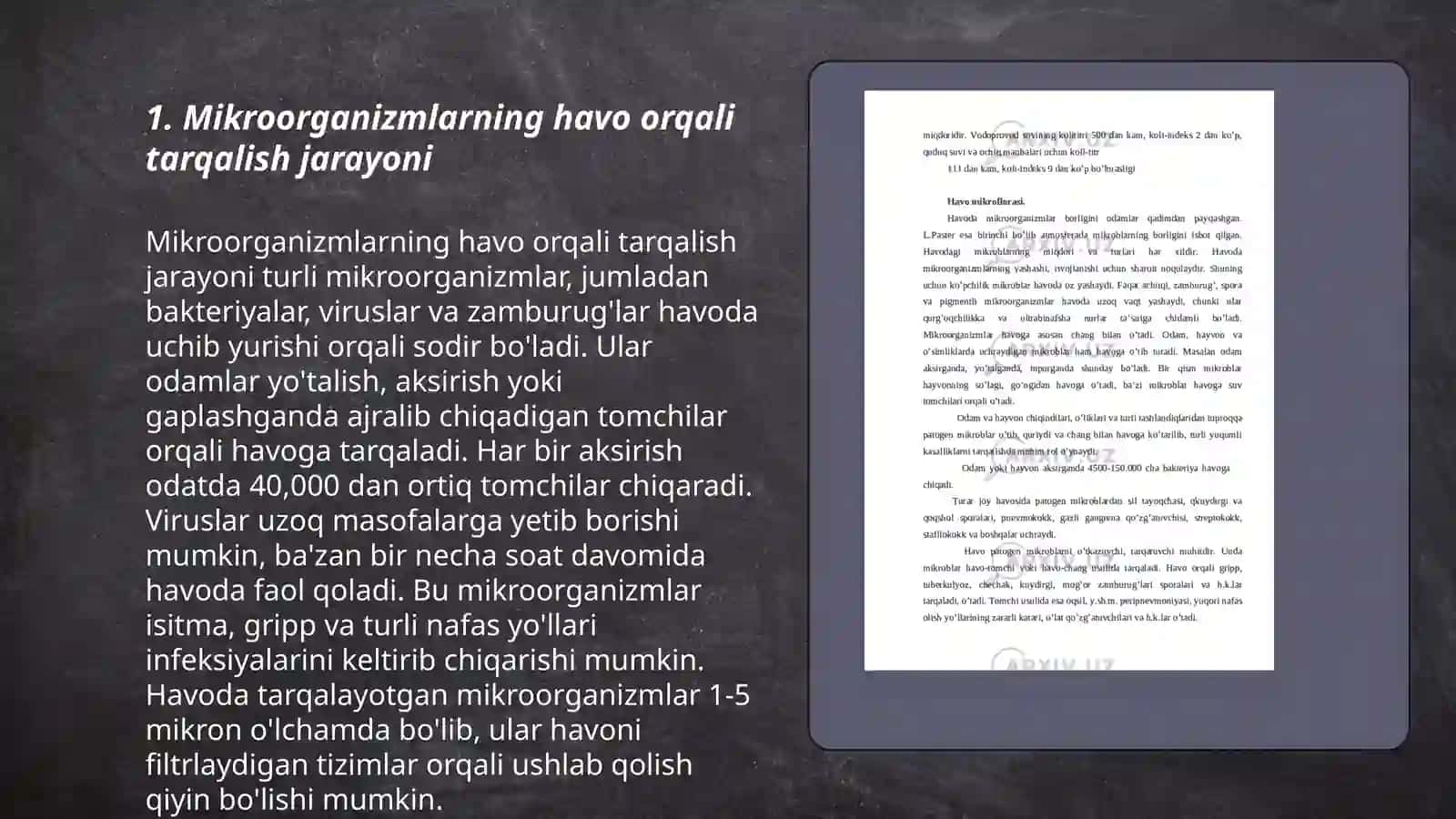 Mikroorganizmlarning havoda tarqalishii 3