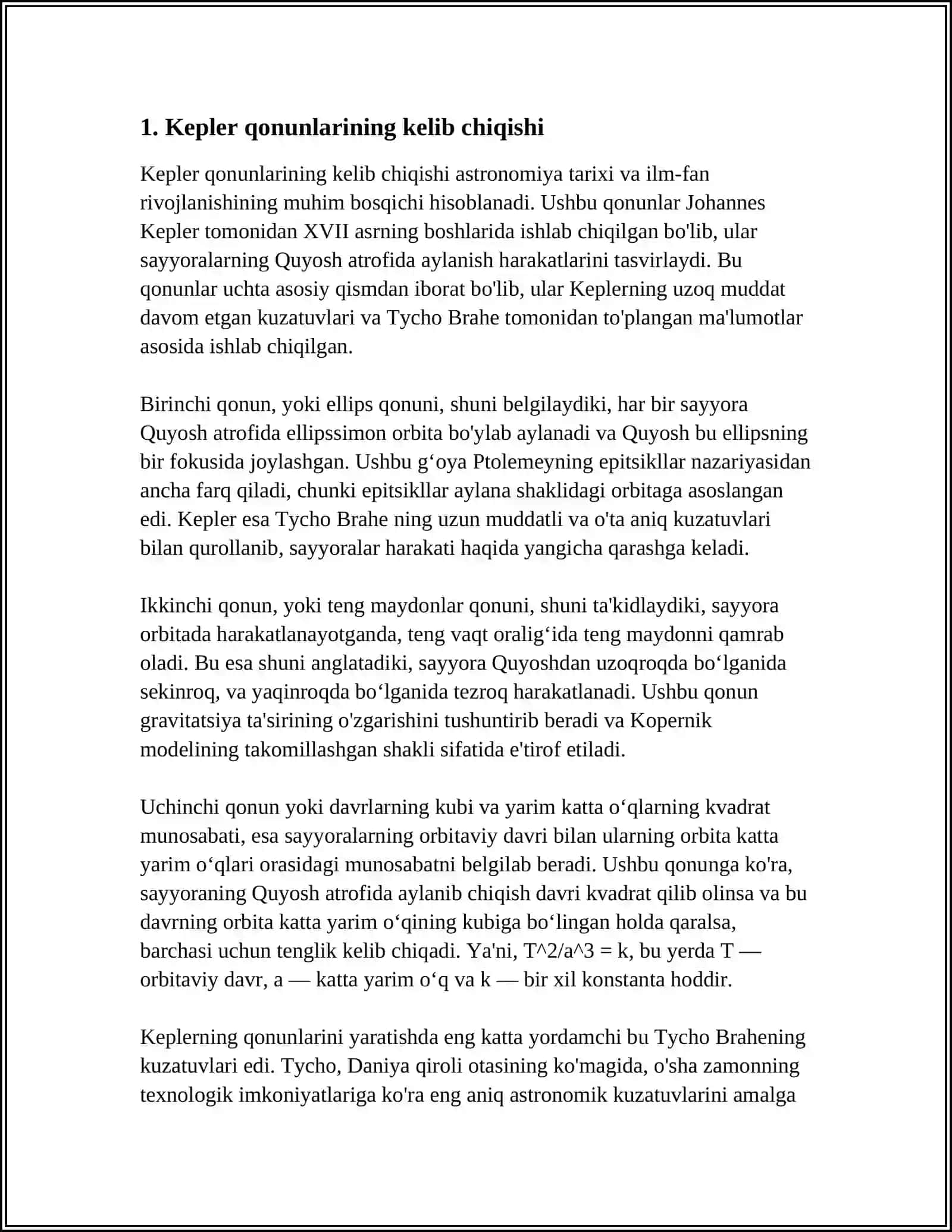 KEPLER QONUNI 3