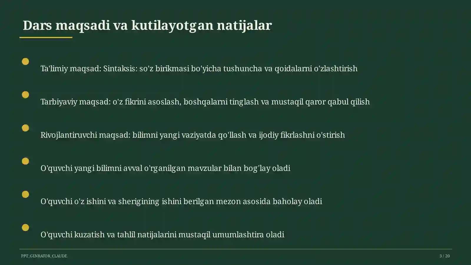 Sintaksis: so'z birikmasi (8-sinf) 3