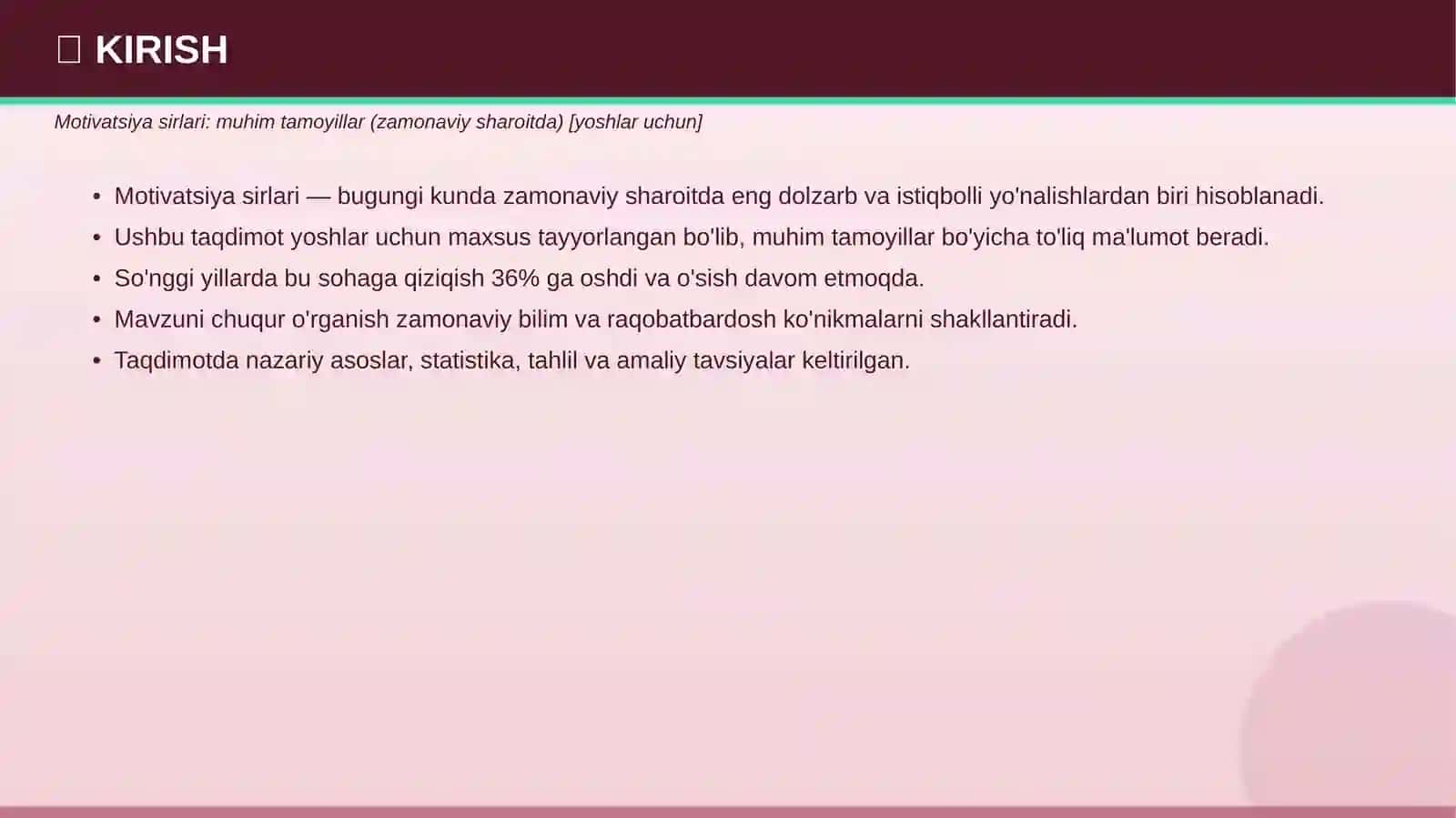 MOTIVATSIYA SIRLARI 3