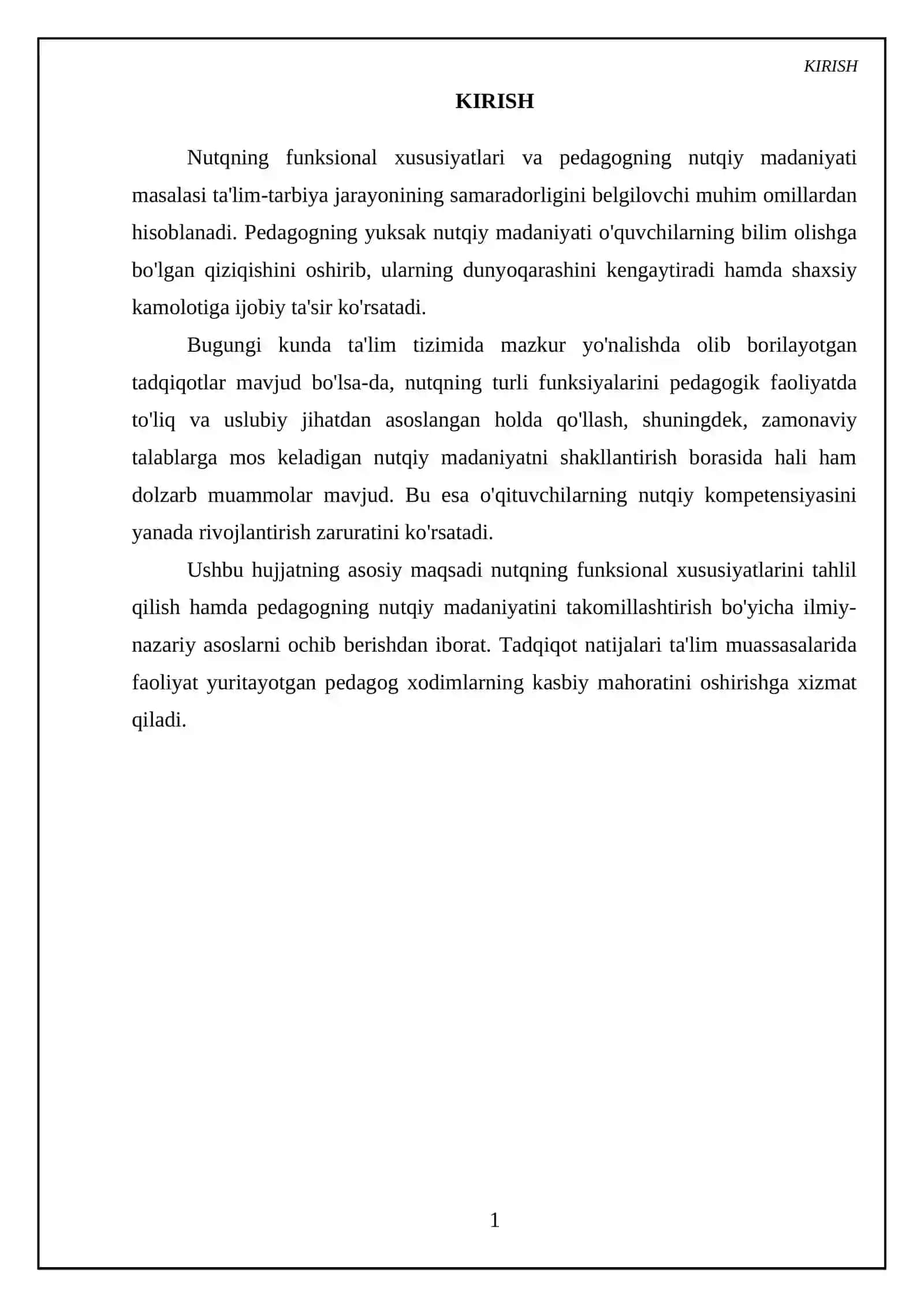 Nutqning funksional xoslanishi. Pedagogning nutqiy madaniyati 3