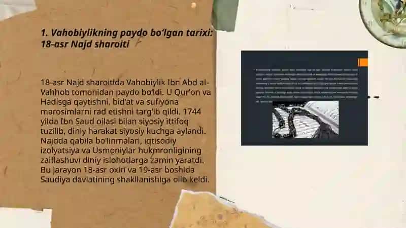 Vahobiylikni yuzaga kelishi va uning asosiy gʻoyalari 3