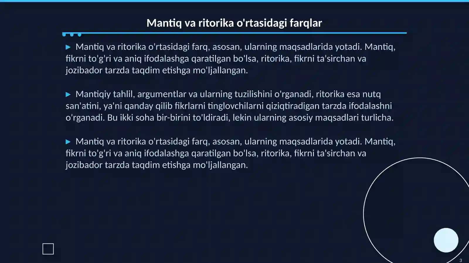 Mantiq va ritorika til va mantiq dialektikasi tafakkur qonunlari va shakllari 3