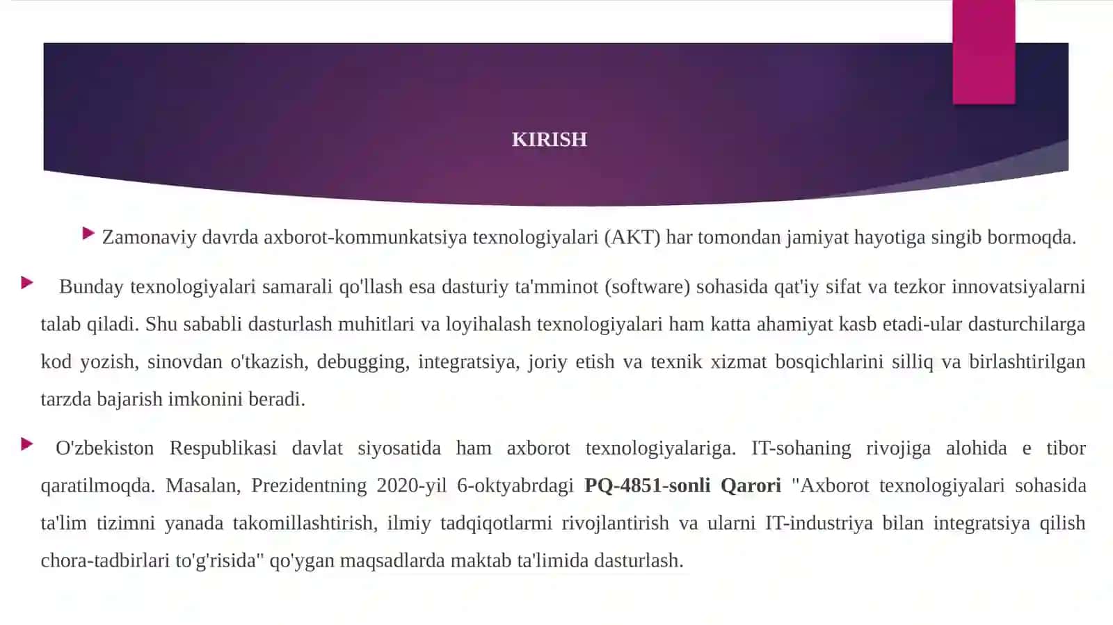Zamonaviyyonalishlar va vojlanishtendensiyalari 3