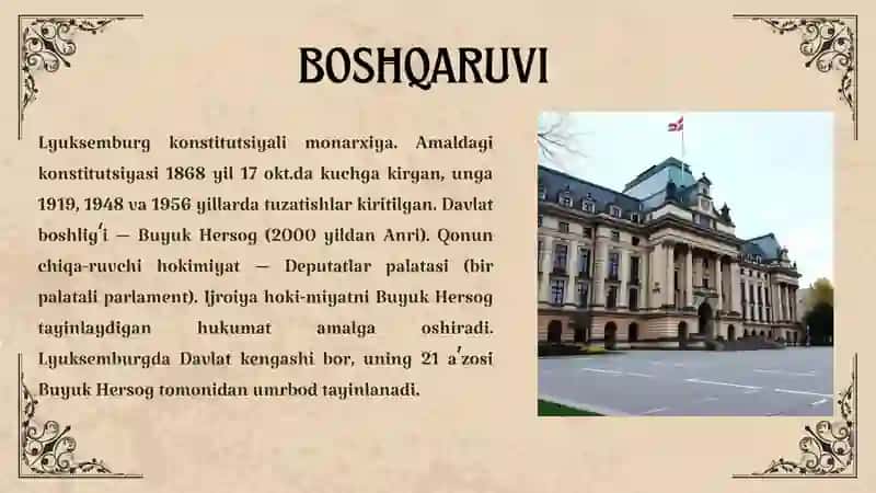 LYUKSEMBURG DAVLATINING HUQUQ TIZIMI 3