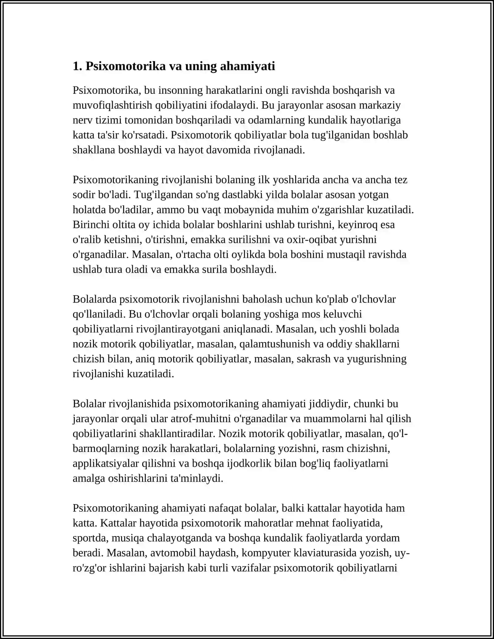 PSIXOMOTORIKA TUSHUNCHASI HARAKATNING MAQSAD SARI INTILISHI XUSUSIYATI 3