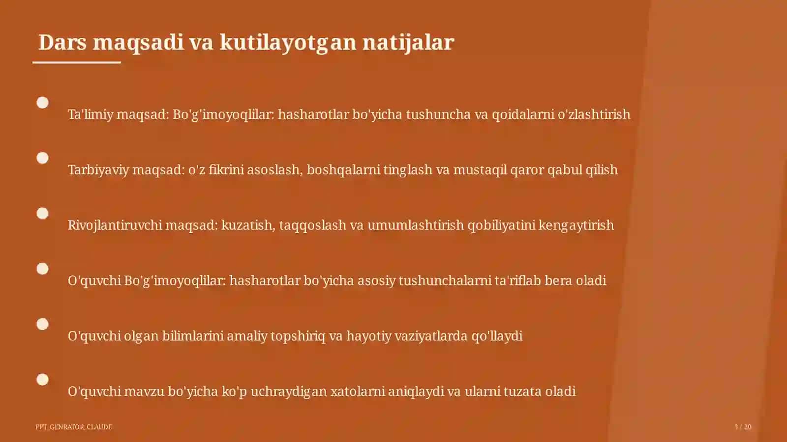 Bo'g'imoyoqlilar: hasharotlar (7-sinf) 3
