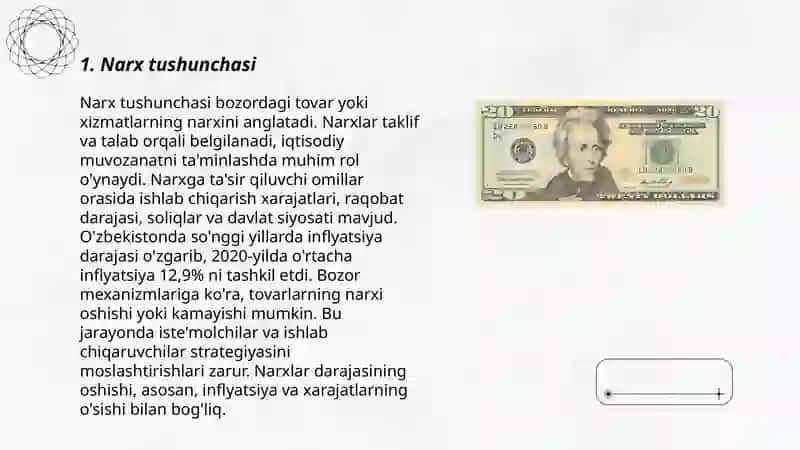 Narx tushunchasi, narxni shakllanishida unga tasir etuvchi omillar 3