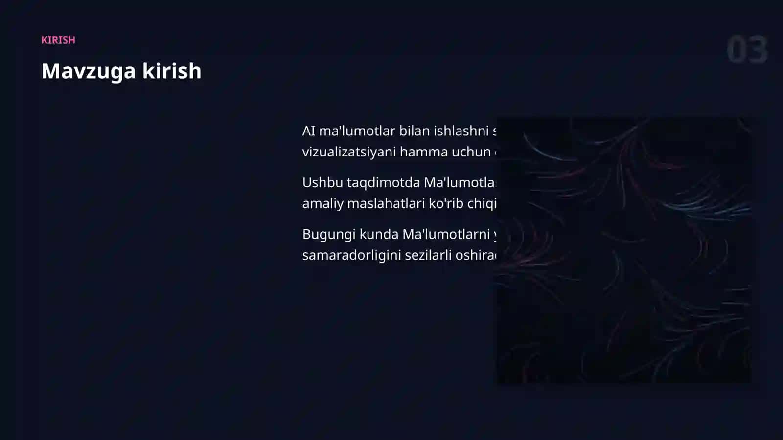AI ma'lumotlar bilan ishlash 3