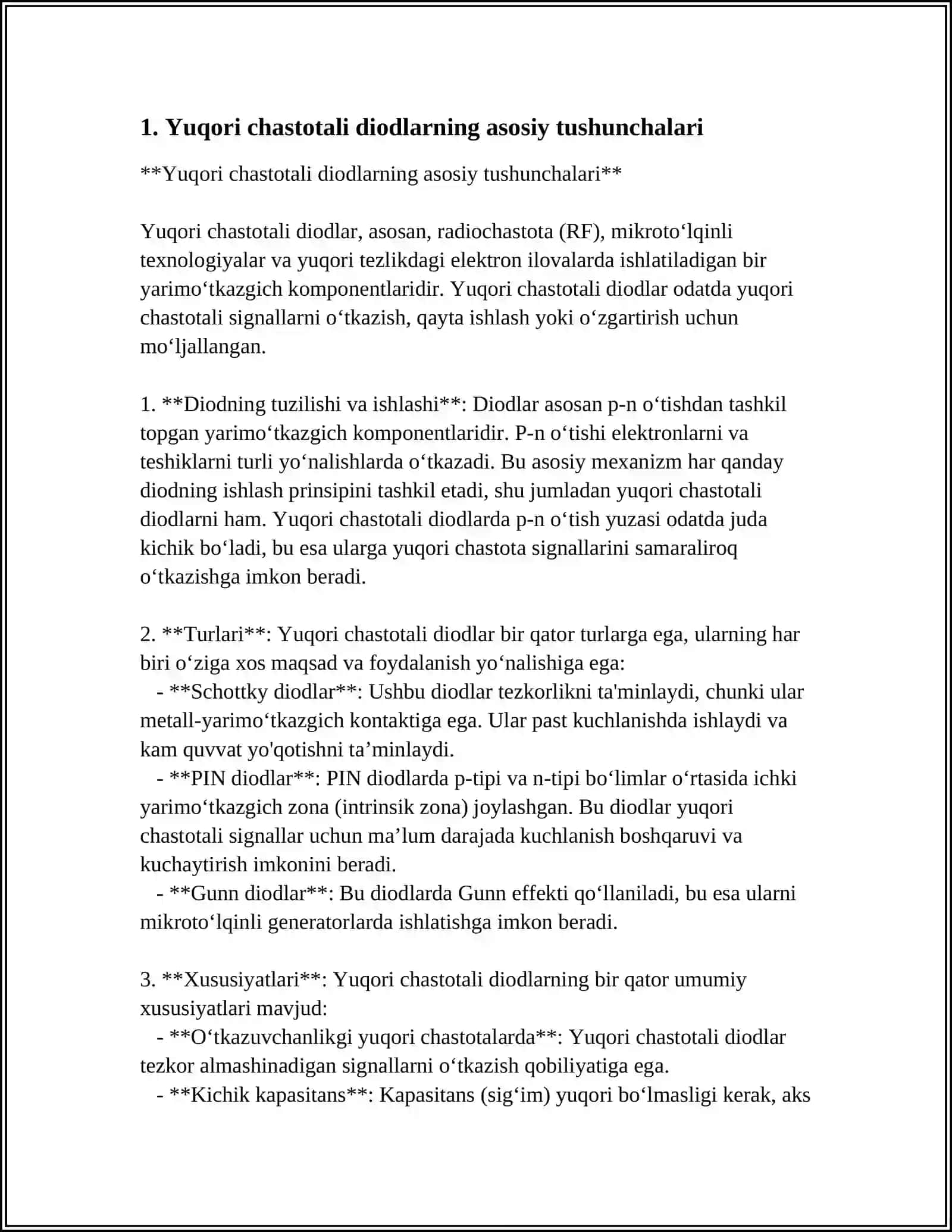 Yuqori chastotali diodlar 3