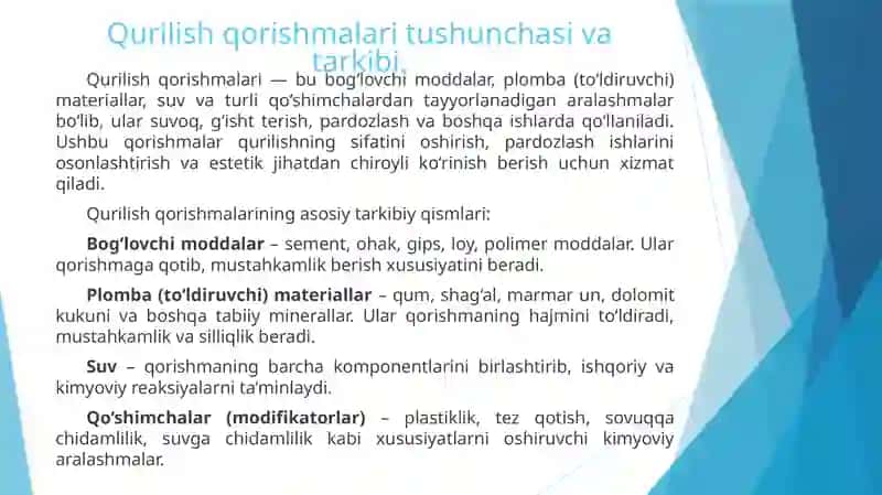 Pardozlashishlarining qurilishdagi o‘rni va ahamiyati 3