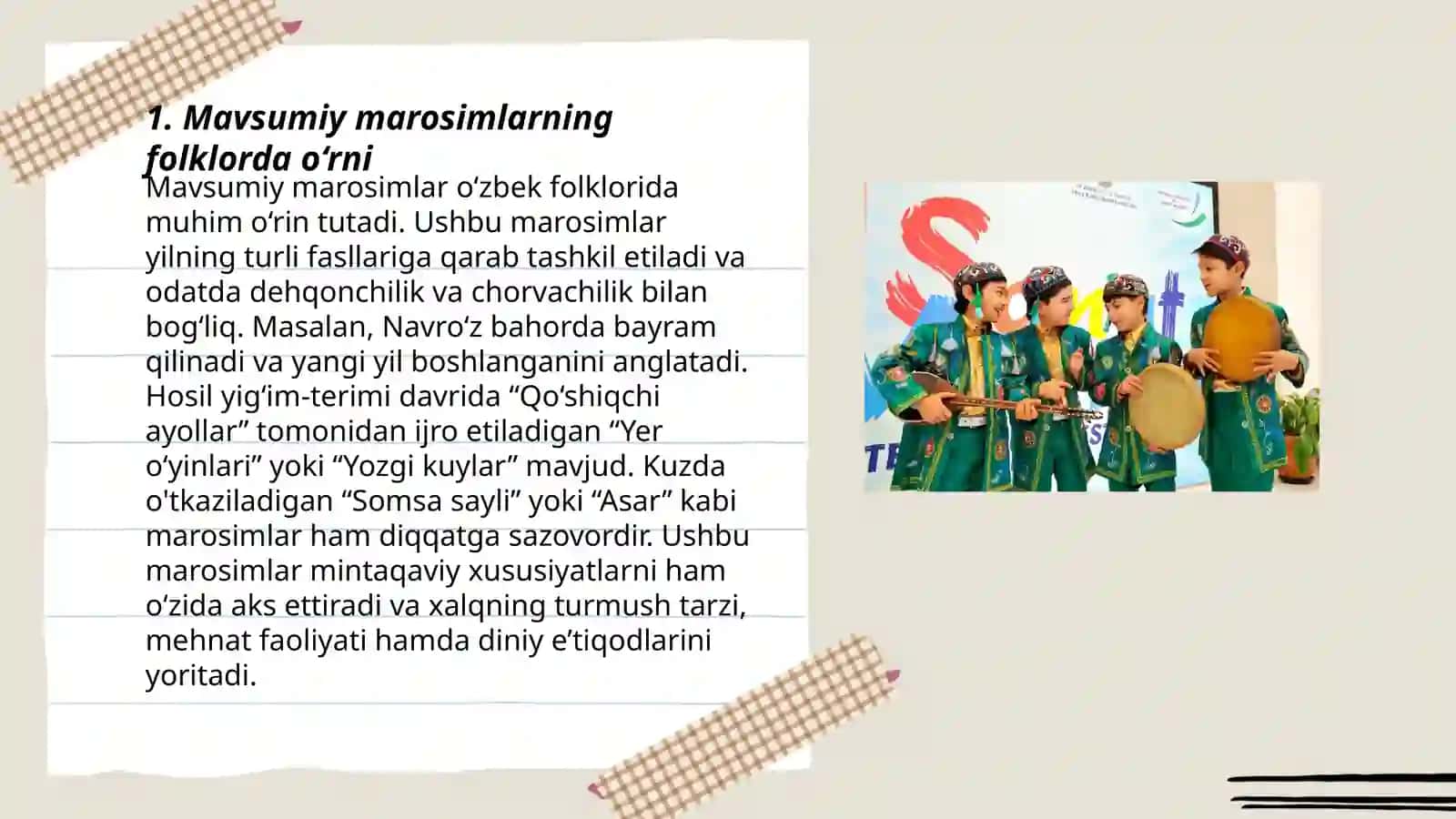 Mavsumiy marosim folklor namunalari badiiyati va ularning tahlili 3