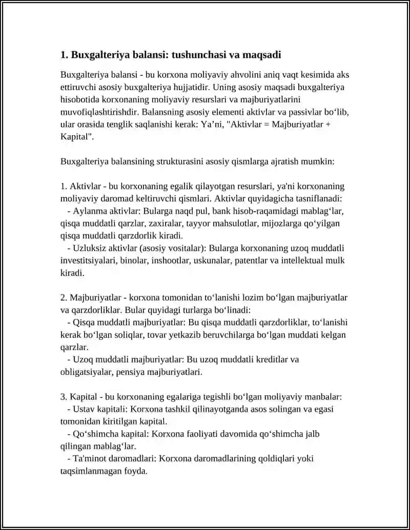 Buxgalteriya balansi va uning tuzilishi 3