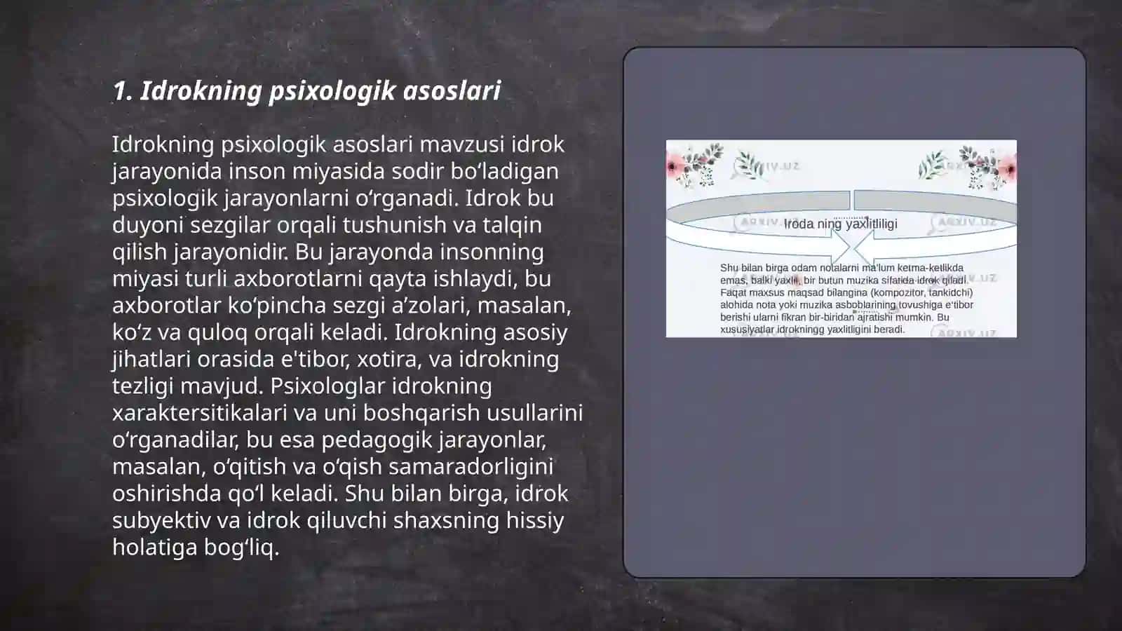 Idrok haqida tushuncha 3