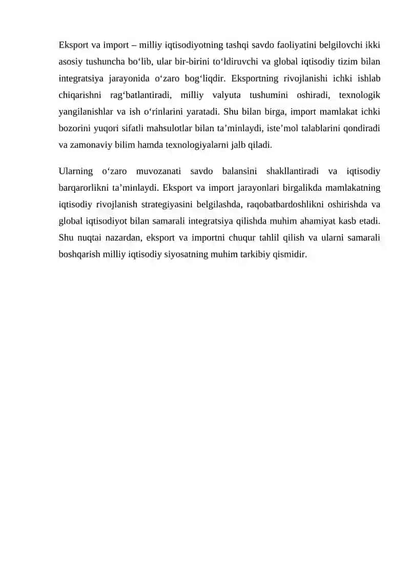 Eksport va Import Tushunchalari 3