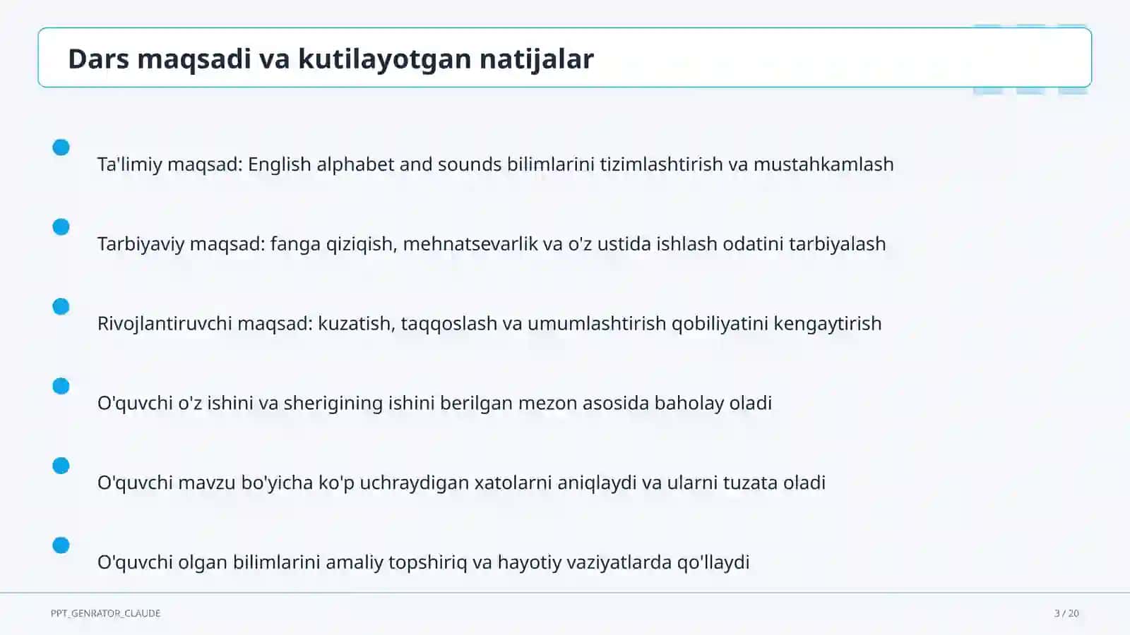Ingliz tili (1– 11) 3