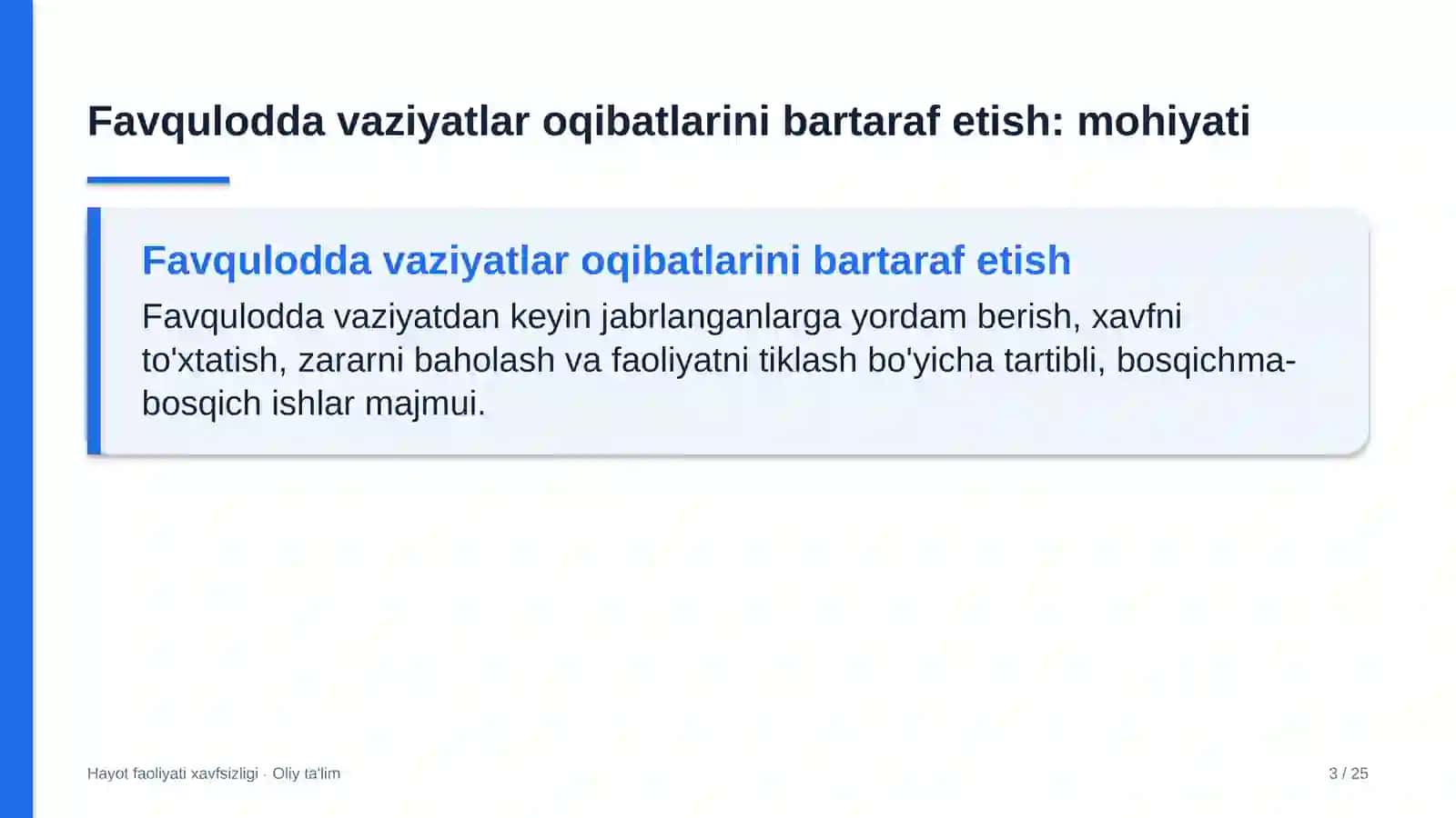 Aviatsiya texnikasini ta'mirlash korxonalarida favqulodda vaziyatlar oqibatlarini bartaraf etish 3