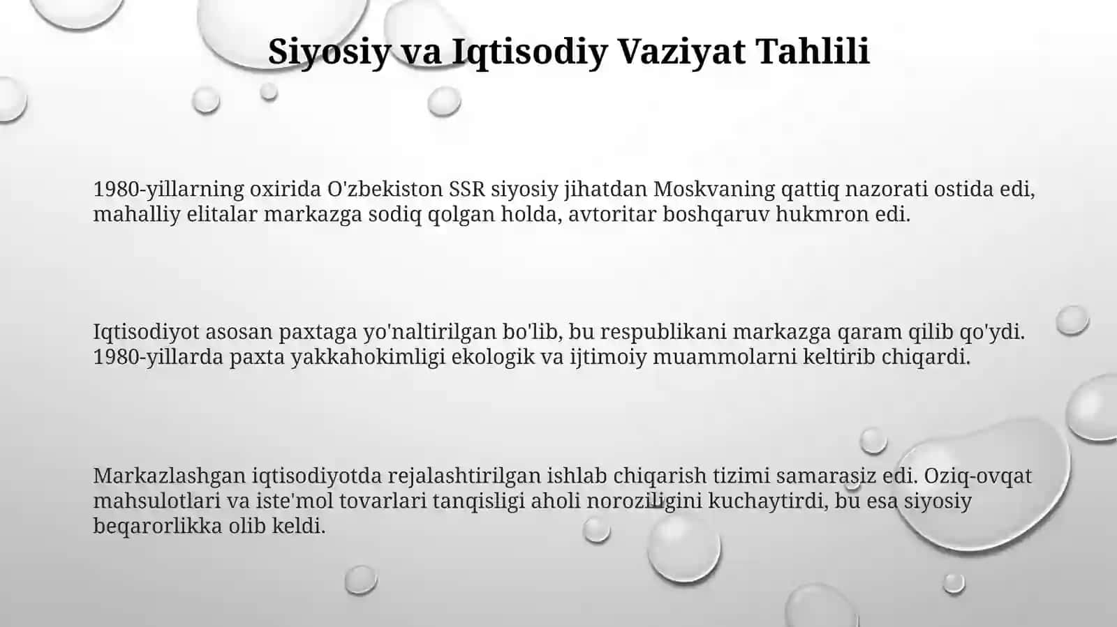 Mustaqillikka erishish arafasida O‘zbekistondagi ijtimoiy-siyosiy jarayonlar 3
