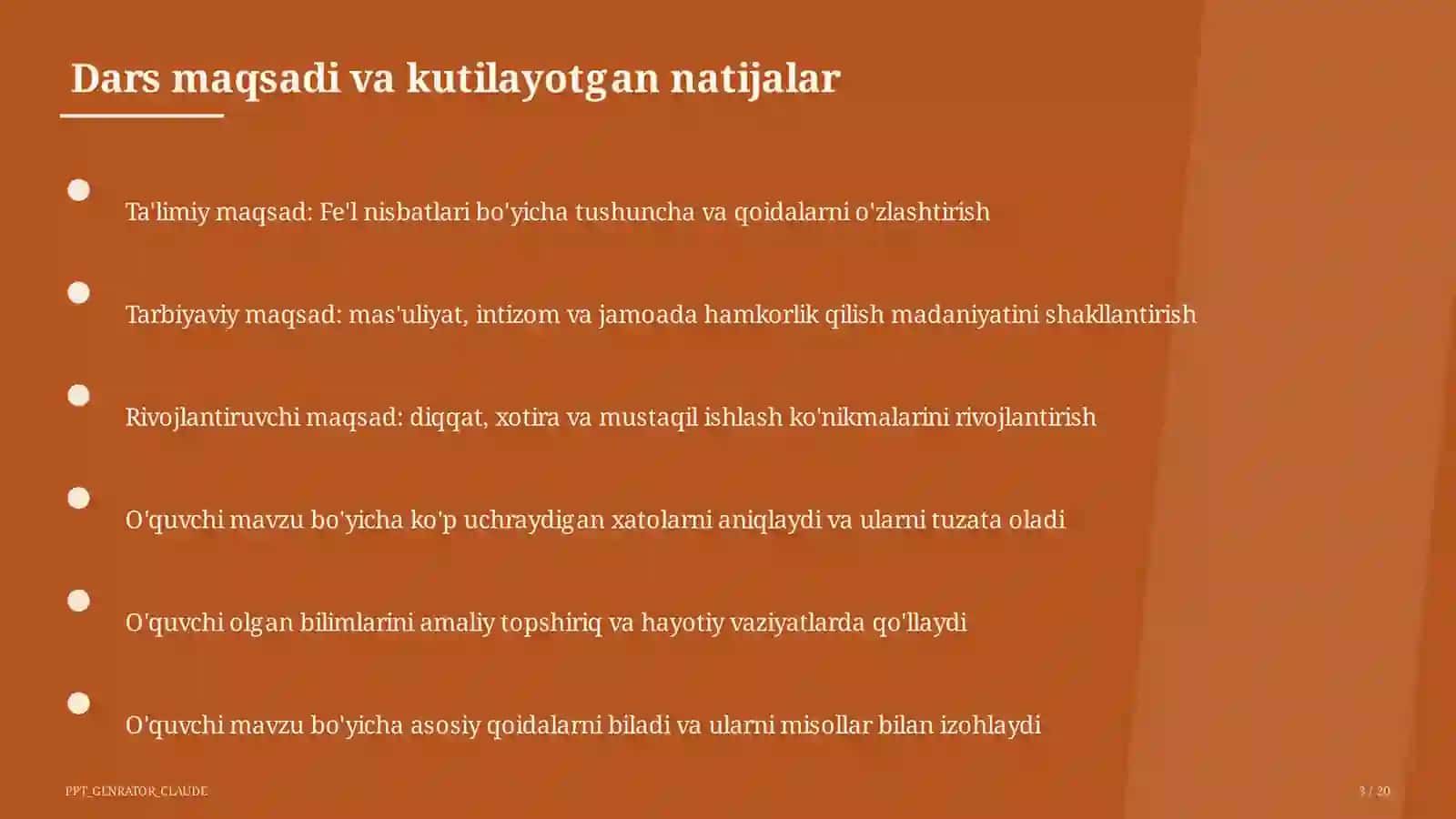 Fe'l nisbatlari (7-sinf) 3