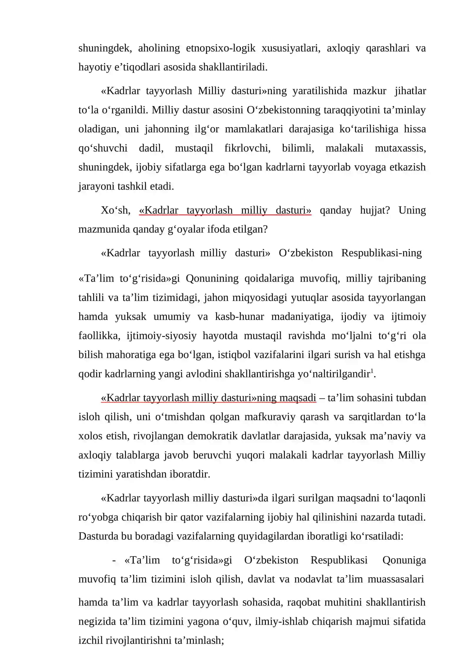 Kadrlar tayyorlash milliy dasturi 3