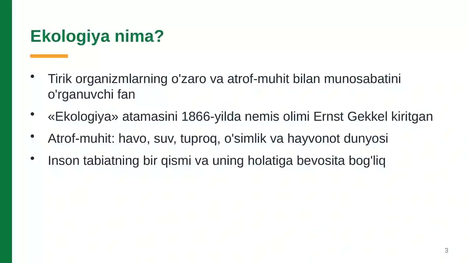 Ekologiya va atrof-muhitni muhofaza qilish 3