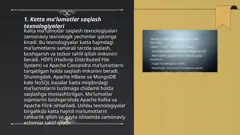 Katta malumotlarni qayta ishlash tehnologiyalari 3