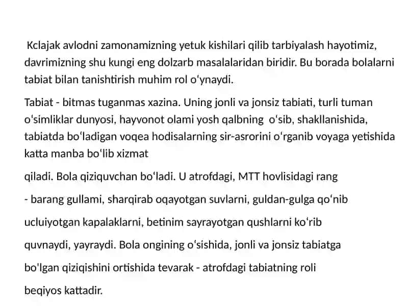 Bolalarni tabiat bilan  tanishtirish  ekskursiya va  sayrlarni tashkil etish 3