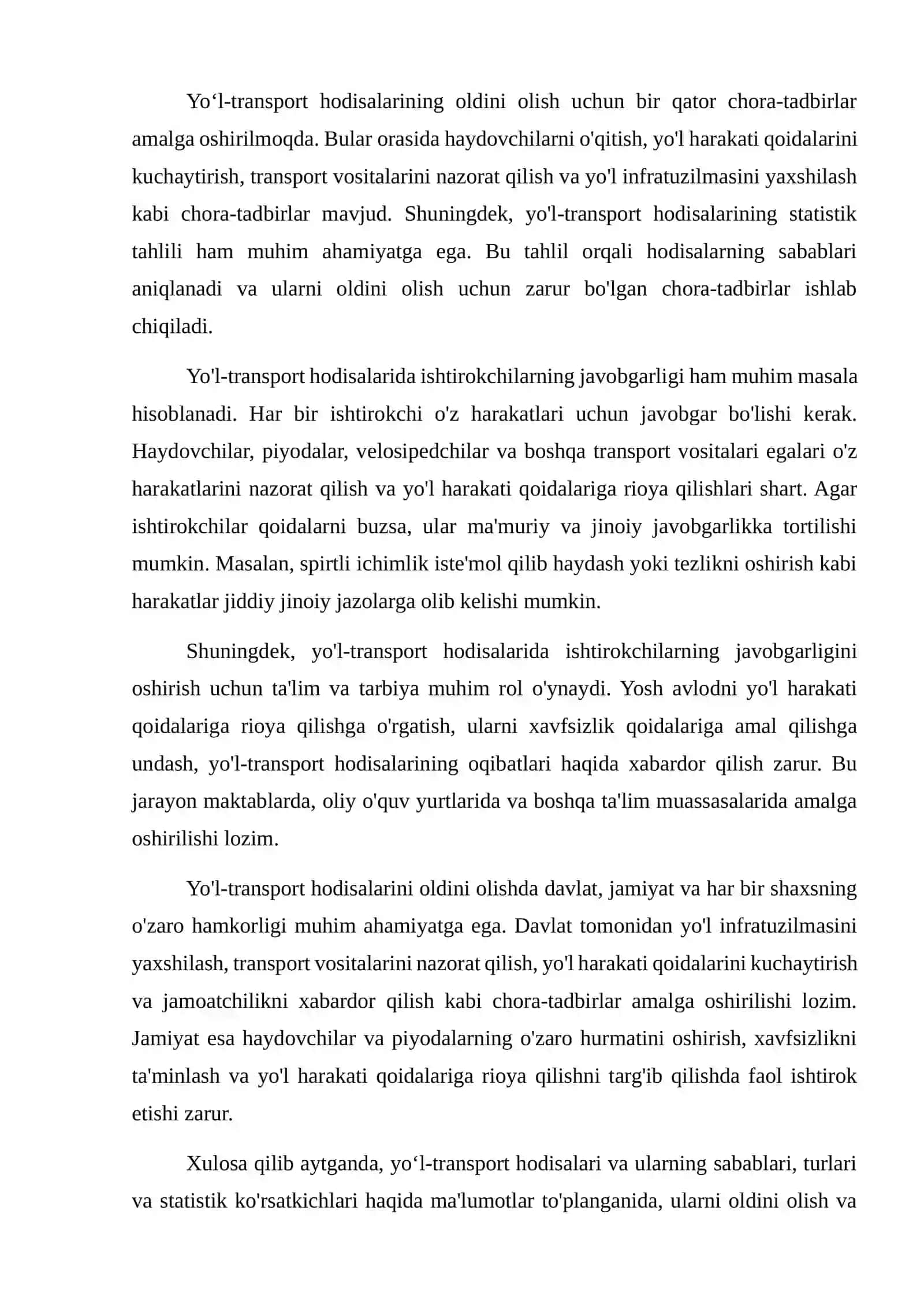 Yoʻl-transport hodisasida ishtrokchilaring javobgarligi 3