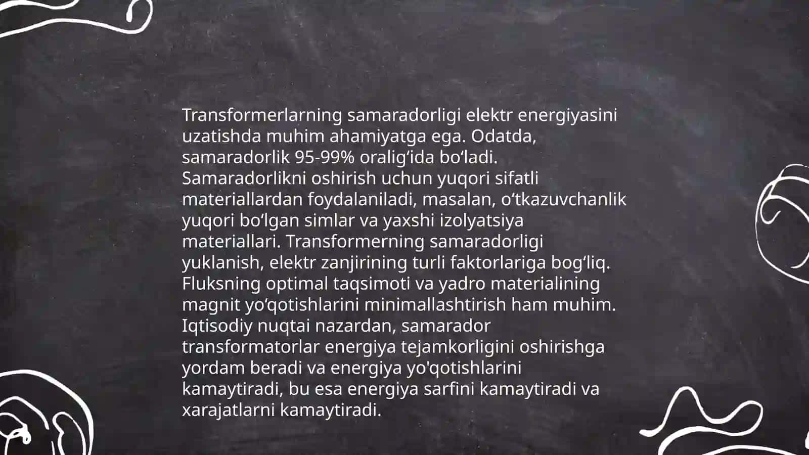 Transformatorlarning energiya isroflari 3
