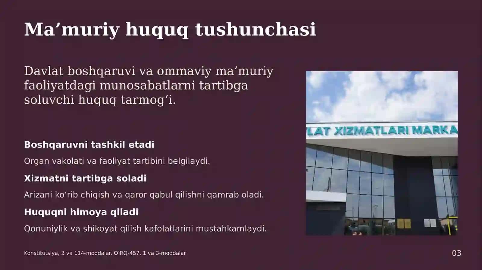 Ma’muriy huquq seminar mashg‘uloti 3