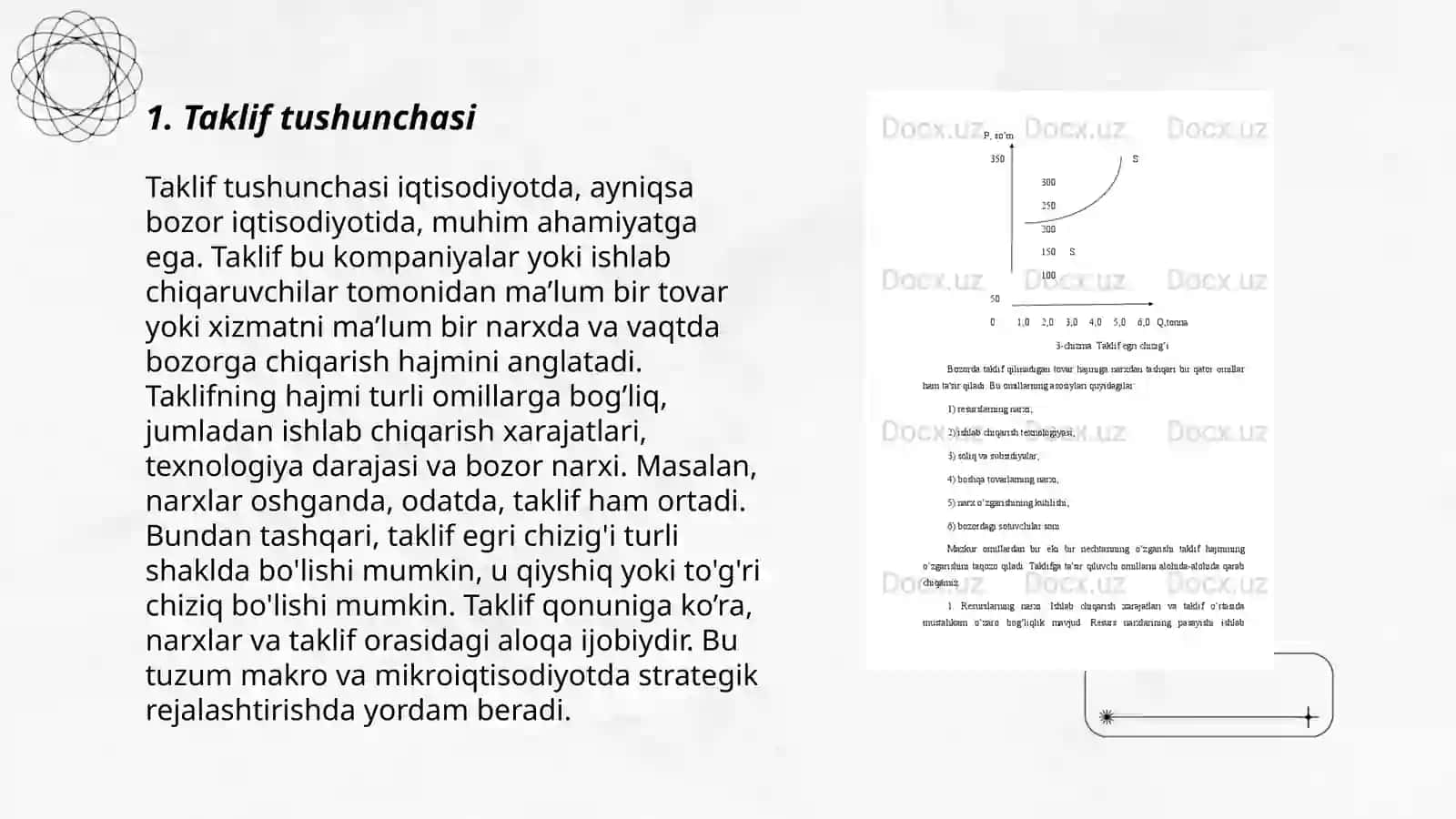 Taklif va talab. Bozor muvozanati 3