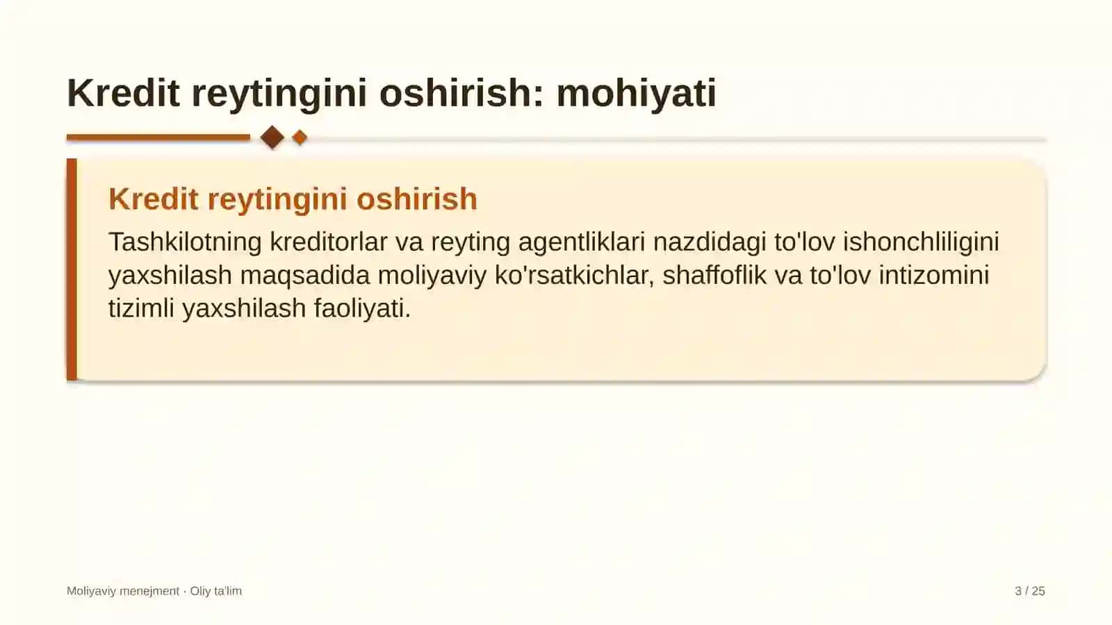 Dilerlik tarmoqlarida kredit reytingini oshirish 3