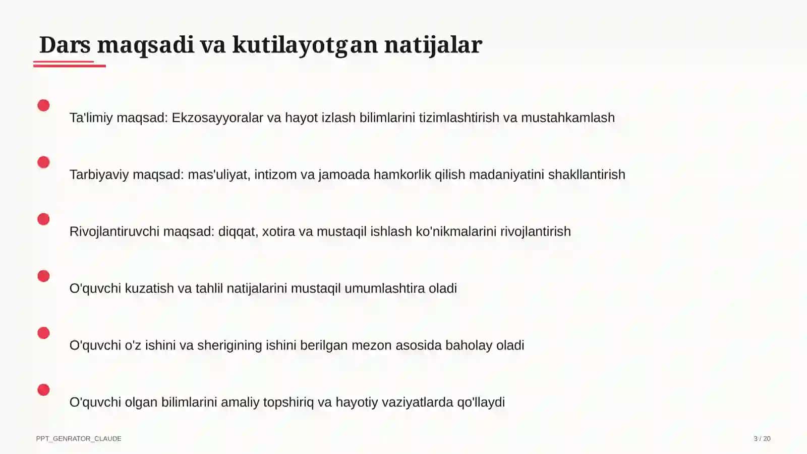 Ekzosayyoralar va hayot izlash (11-sinf) 3