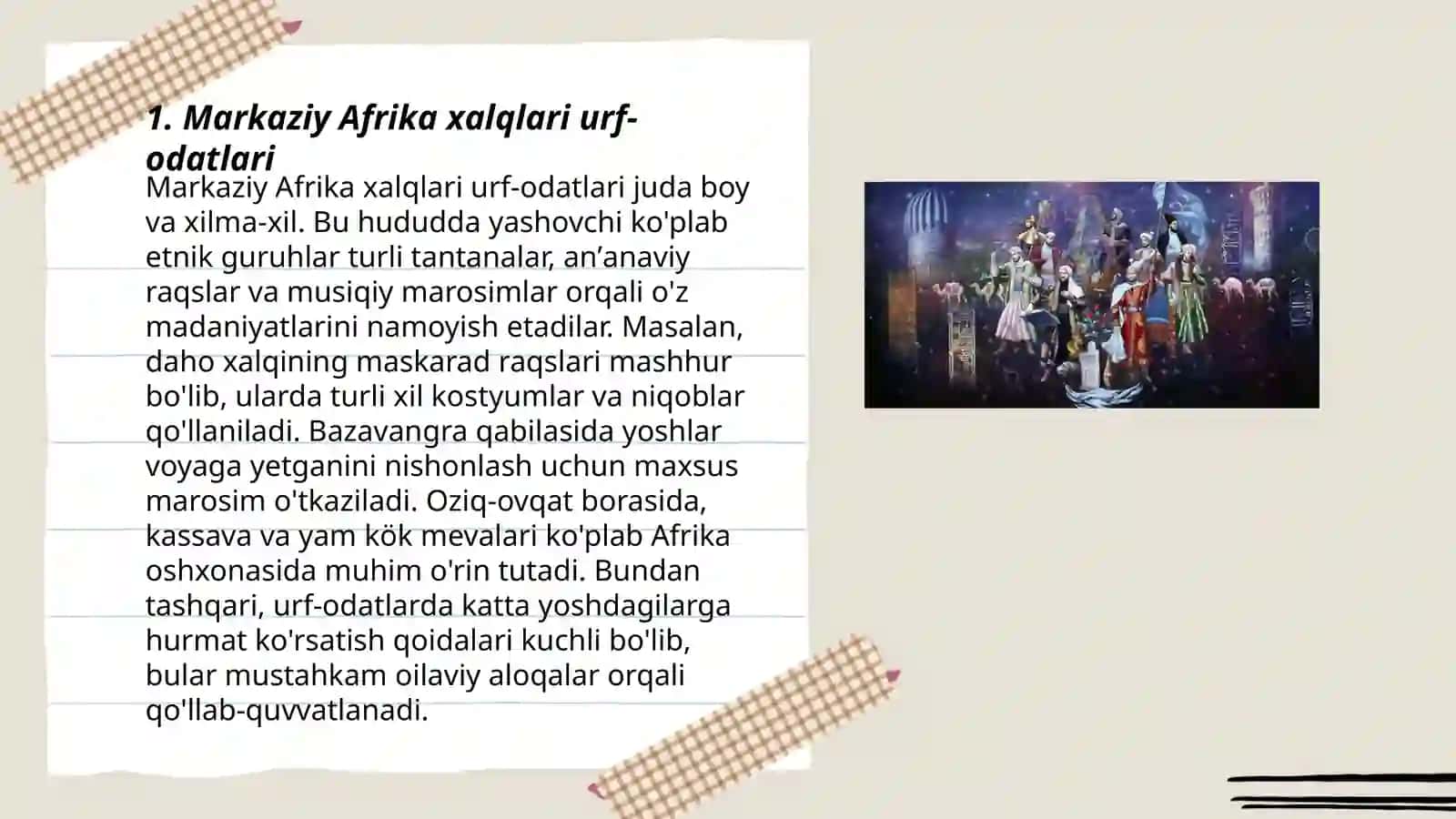 Markaziy Afrika xalqlari maʼnaviy madanyati 3
