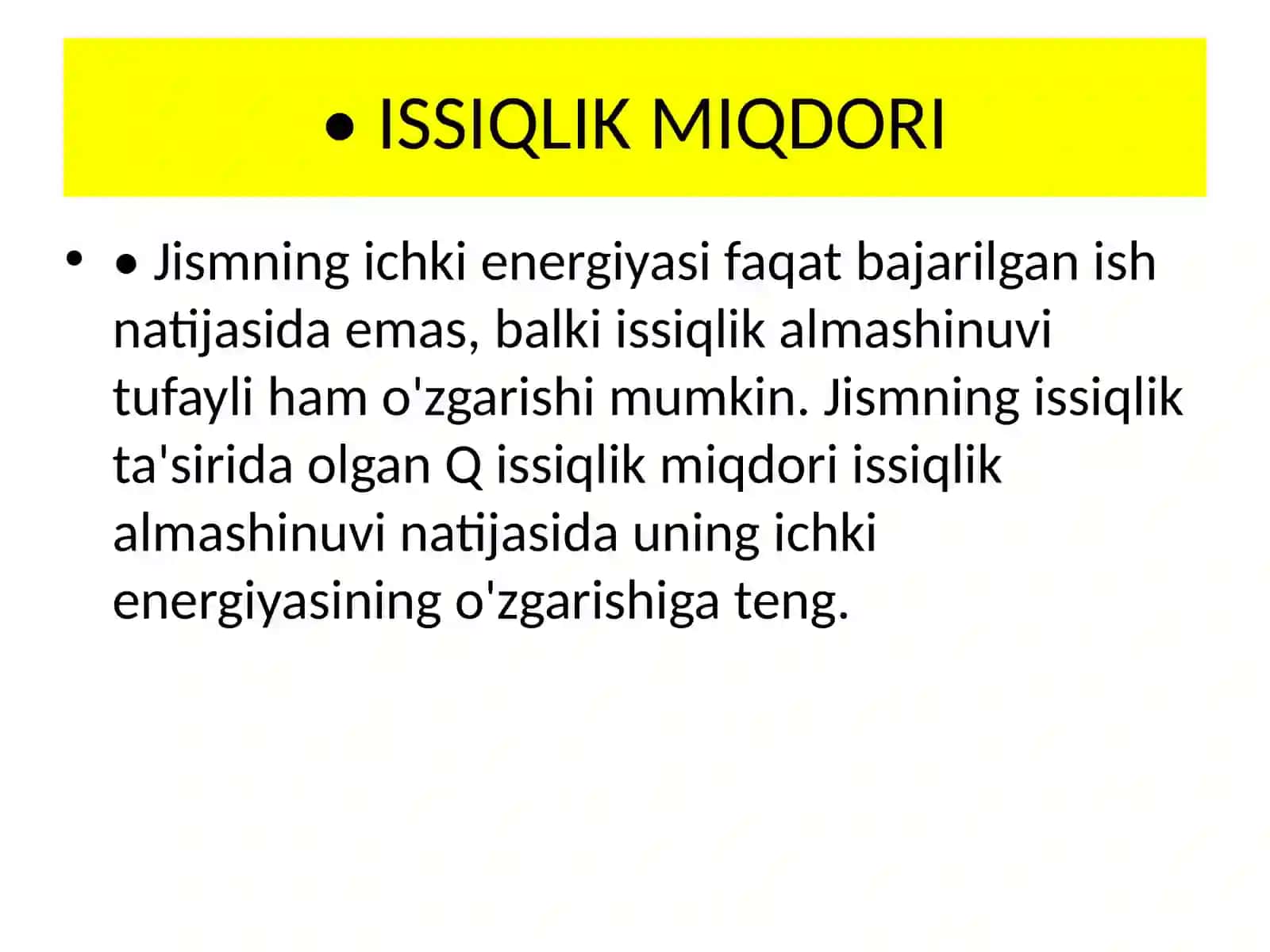 Fizika - Issiqlik miqdori va porshenli gaz masalalari (10-sinf) 3