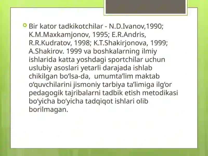 MAKTAB TA’LIMIDA JISMONIY TARBIYADARSLARINI INTEGRALLASHTIRISH TEXNOLOGIYaSIGA O‘RGATISH 3