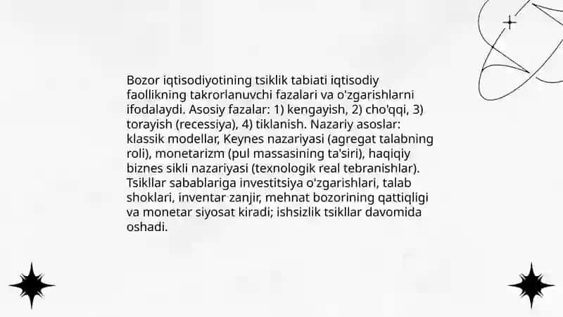 Bozor iqtisodiyotining davriy rivojlanishi va ishsizlik 3