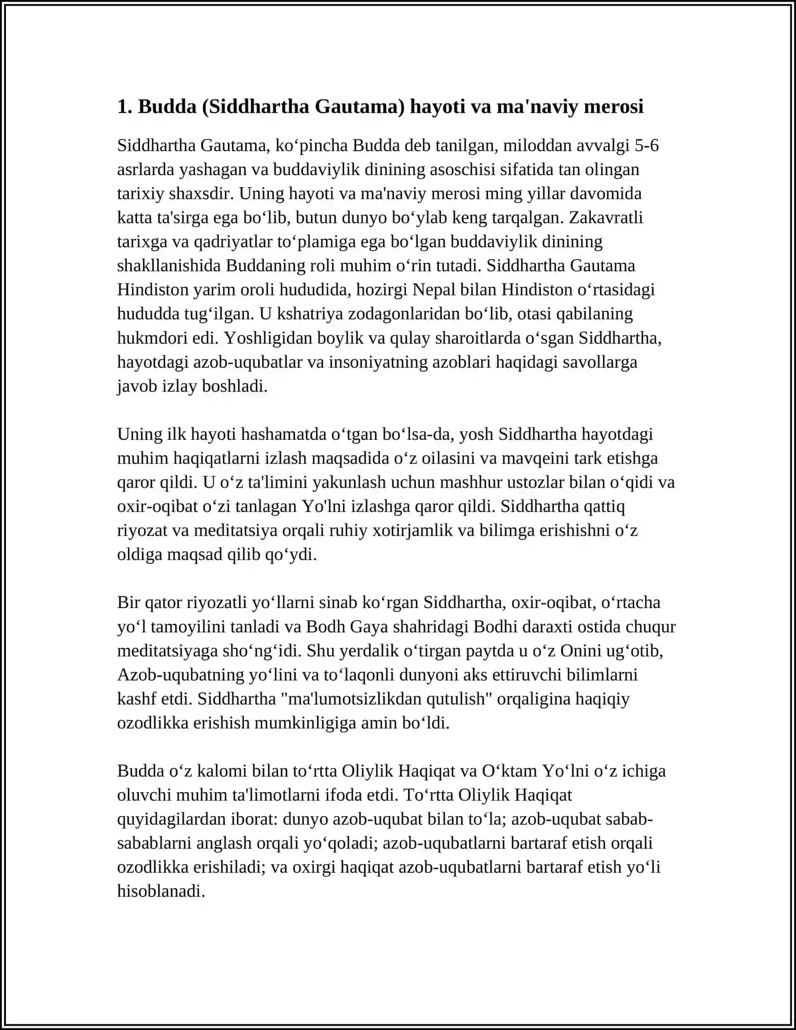 BUDDAVIYLIK DININING PAYDO BOʻLISH TARIXI ASOSIY TAʼLIMOTLARI OQIMLARI VA MANBALARI 3