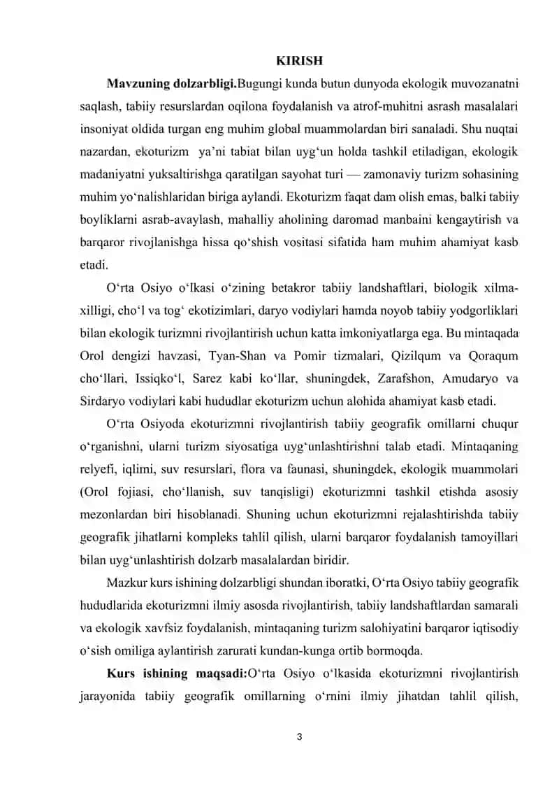 O'RTA OSIYO O'LKASIDA EKOTURIZMNI RIVOJLANTIRISHNING TABIIY GEOGRAFIK JIHATLARI 3