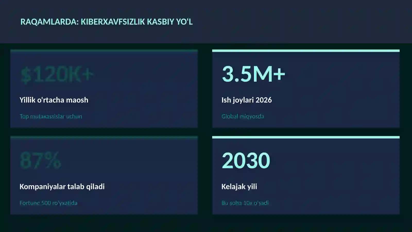 Kiberxavfsizlik kasbiy yo'l 3