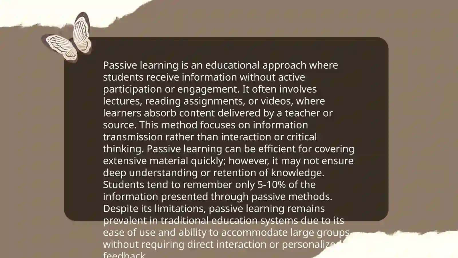 Passive and active learning 3