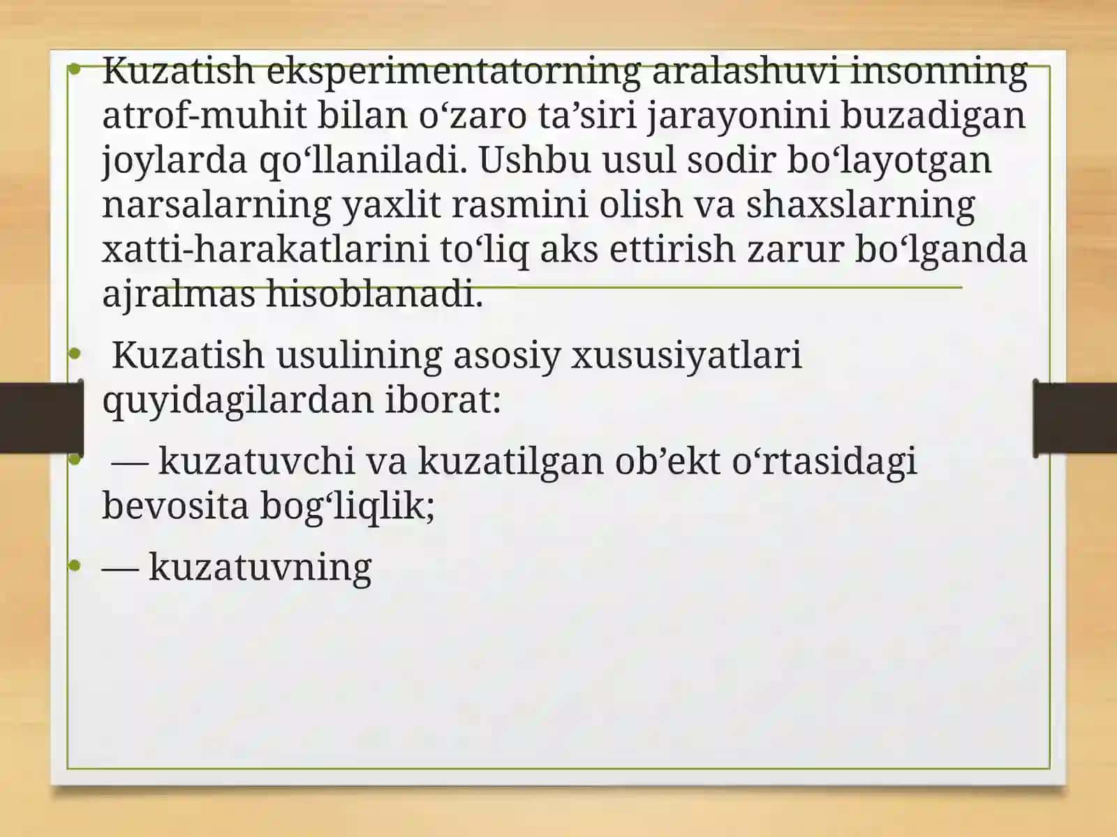 KUZATISH METODI 3