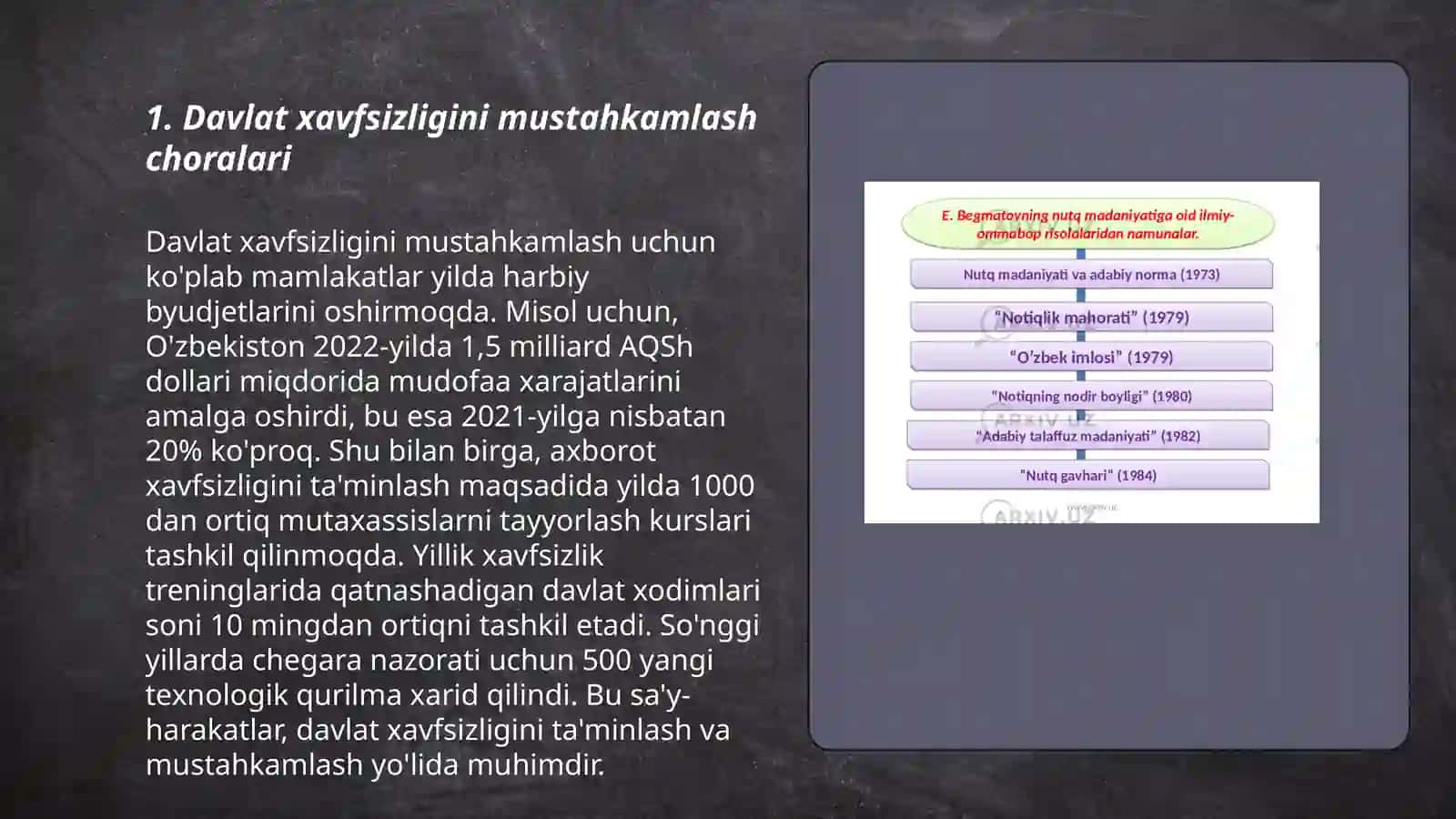 Milliy xavfsizlikni ta'minlash borasida amalga oshirilayotgan ishlar 3