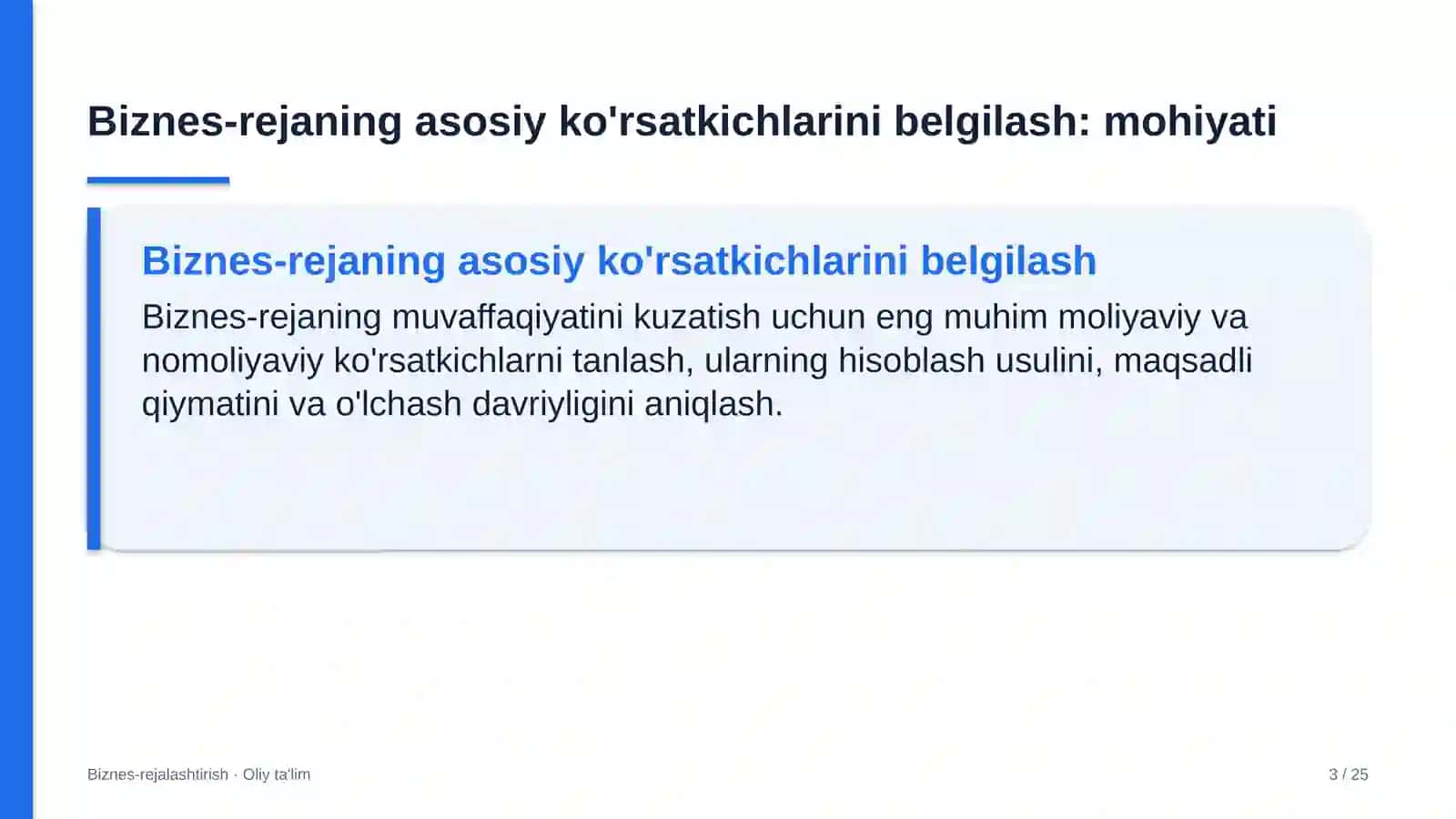 blogerlik faoliyatida biznes rejaning asosiy ko'rsatkichlarini belgilash 1808 3