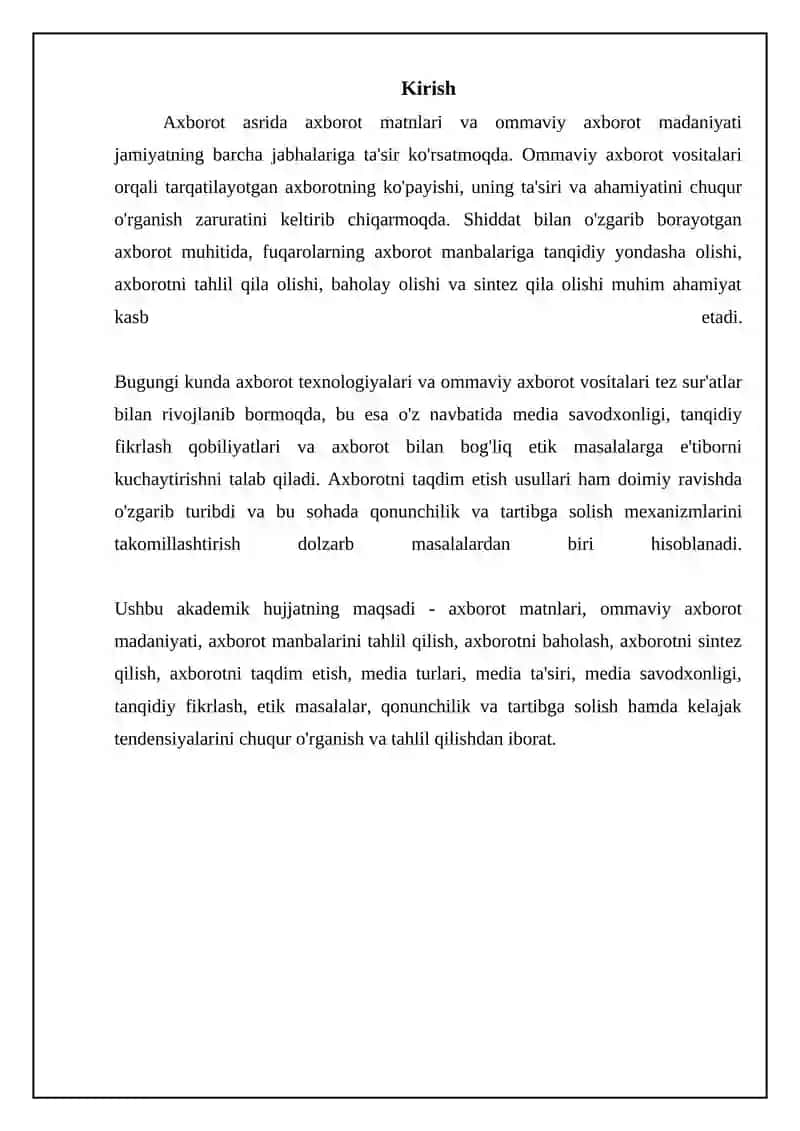 Axborot matnlar bilan ishlash va media madaniyat 3