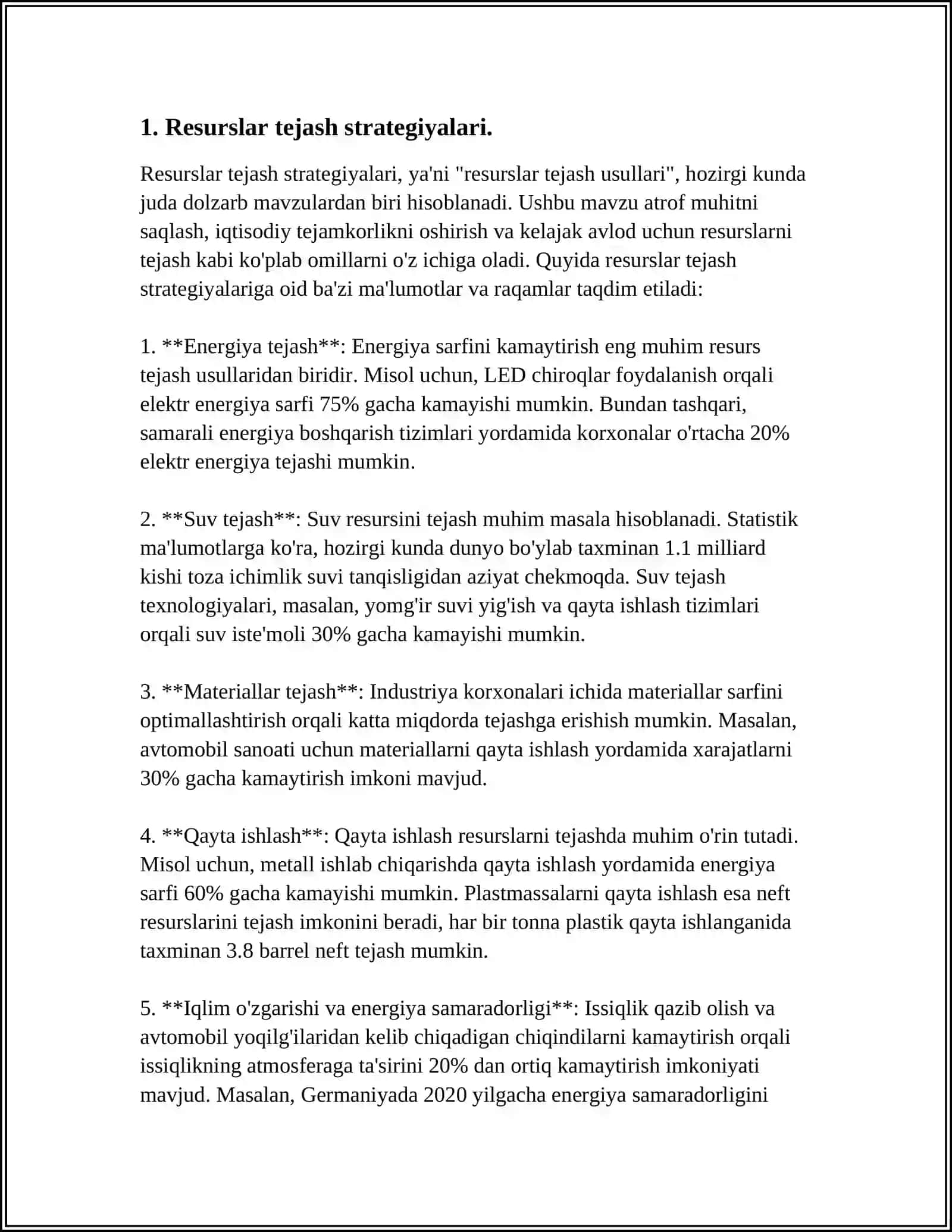 ATOM IQTISODIYOTI. (RESURSLAR TEJAMKORLIGI) 3
